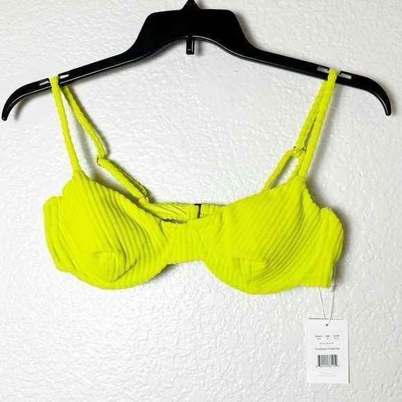 NWT Andie Swim The Bermuda Top Rib Terry in Neon Lemon - Picture 4 of 7